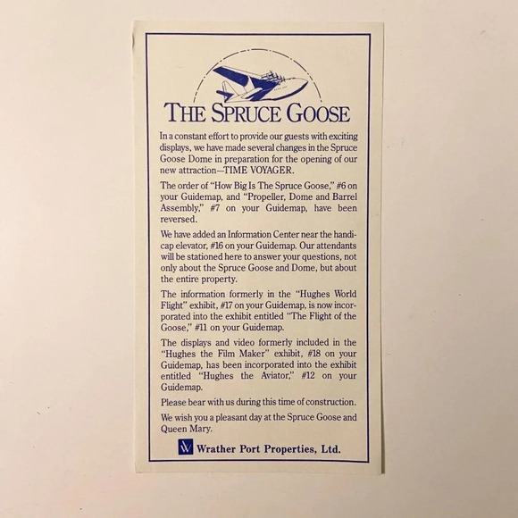 Vintage 80s Queen Mary and the Spruce Goose Brochures Pamphlets Guide Map - Picture 10 of 16